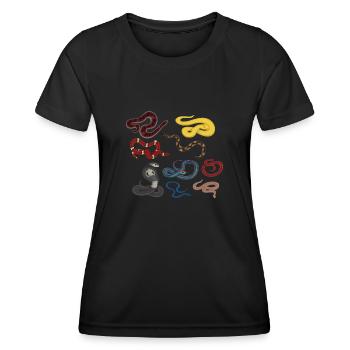 Snake Team Reptile Animal Phyton Boa - Frauen Funktions-T-Shirt - Schwarz - Vorne - AI Model Female 172 light (172cm)