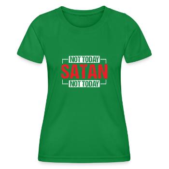 Not Today Satan Waymaker Jesus Christian Bible - Frauen Funktions-T-Shirt - Kelly Green - Vorne - AI Model Female 172 dark (172cm)