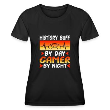 Histoire par joueur de jour la nuit - T-shirt sport Femme - noir - Devant - AI Model Female 172 light (172cm)
