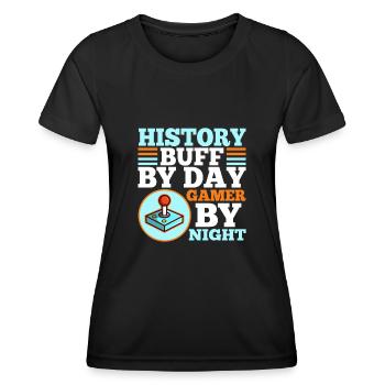 Histoire par joueur de jour la nuit - T-shirt sport Femme - noir - Devant - AI Model Female 172 light (172cm)