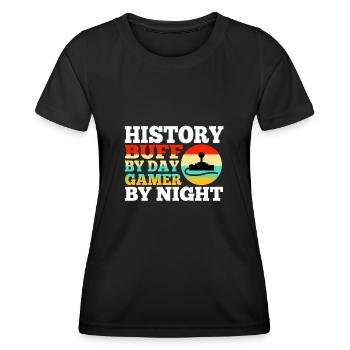 Histoire par joueur de jour la nuit - T-shirt sport Femme - noir - Devant - AI Model Female 172 light (172cm)