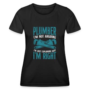 Plombier Plombier Plombier Vintage Plombier - T-shirt sport Femme - noir - Devant - AI Model Female 172 light (172cm)