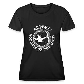 Artemis Dieu, Dieu grec - T-shirt sport Femme - noir - Devant - AI Model Female 172 light (172cm)