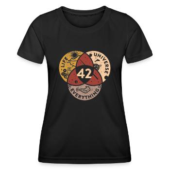 42 Univers de vie Tout - T-shirt sport Femme - noir - Devant - AI Model Female 172 light (172cm)