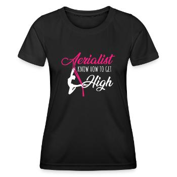 Air winner. Air silk - Women's Functional T-Shirt - black - Front - AI Model Female 172 light (172cm)