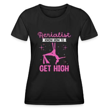 Air winner. Air silk - Women's Functional T-Shirt - black - Front - AI Model Female 172 light (172cm)
