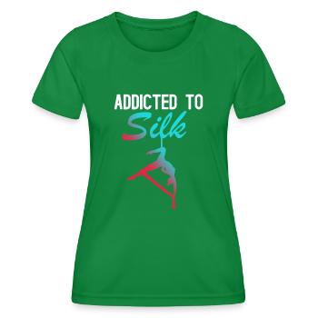Gagnant de l’air. Soie aérienne - T-shirt sport Femme - vert - Devant - AI Model Female 172 dark (172cm)