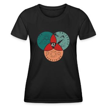 42 Univers de vie Tout - T-shirt sport Femme - noir - Devant - AI Model Female 172 light (172cm)