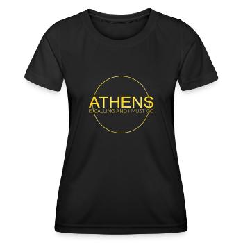 Athènes Dicton - T-shirt sport Femme - noir - Devant - AI Model Female 172 light (172cm)
