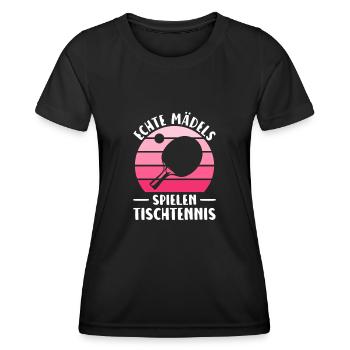 Tischtennisschläger Mädels spielen Tischtennis - Frauen Funktions-T-Shirt - Schwarz - Vorne - AI Model Female 172 light (172cm)