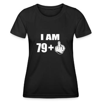 80th birthday - Women's Functional T-Shirt - black - Front - AI Model Female 172 light (172cm)