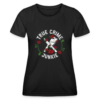 True Crime Junkie - Frauen Funktions-T-Shirt - Schwarz - Vorne - AI Model Female 172 light (172cm)