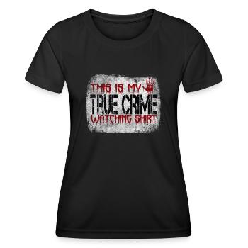 Accro au crime - T-shirt sport Femme - noir - Devant - AI Model Female 172 light (172cm)