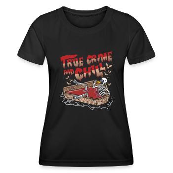 True Crime and Chill - T-shirt sport Femme - noir - Devant - AI Model Female 172 light (172cm)