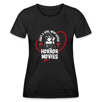 Just a Girl who loves Horror Movies - Frauen Funktions-T-Shirt - Schwarz - Vorne - AI Model Female 172 light (172cm)