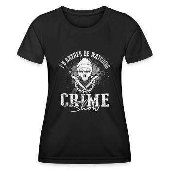 Amateur de séries policières Je préfère regarder une série policière - T-shirt sport Femme - noir - Devant - AI Model Female 172 light (172cm)