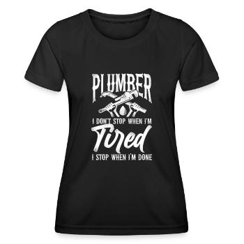Plombier Plombier Vintage Plombier I - T-shirt sport Femme - noir - Devant - AI Model Female 172 light (172cm)