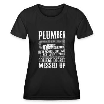 Plombier Plombier Plombier Vintage Plombier - T-shirt sport Femme - noir - Devant - AI Model Female 172 light (172cm)