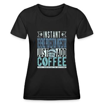 Inspecteur de la protection du revenu Café disant - T-shirt sport Femme - noir - Devant - AI Model Female 172 light (172cm)