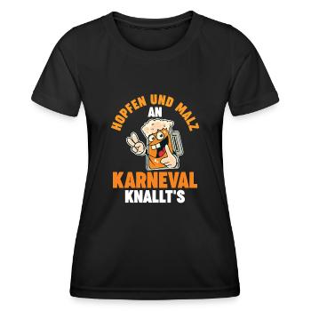 Karnevalskostüm Karnevalist Fasching Bier Karneval - Frauen Funktions-T-Shirt - Schwarz - Vorne - AI Model Female 172 light (172cm)