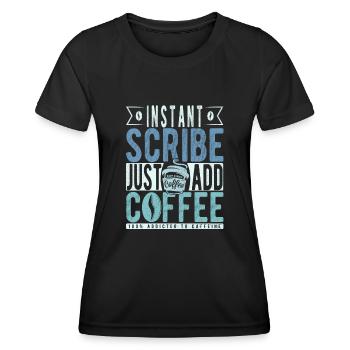 Schreiber Kaffee Spruch - Frauen Funktions-T-Shirt - Schwarz - Vorne - AI Model Female 172 light (172cm)