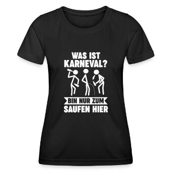 Karnevalskostüm Karnevalist Saufen Fasching Karnev - Frauen Funktions-T-Shirt - Schwarz - Vorne - AI Model Female 172 light (172cm)