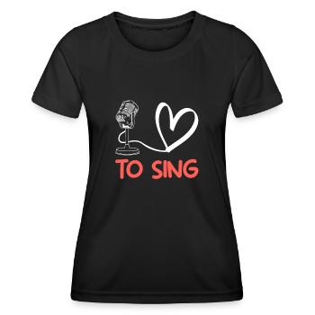 chanteur j'aime chanter - T-shirt sport Femme - noir - Devant - AI Model Female 172 light (172cm)