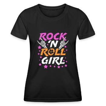 Je suis une rock girl rock n roll - T-shirt sport Femme - noir - Devant - AI Model Female 172 light (172cm)