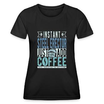 Acier Ector Café Dicton - T-shirt sport Femme - noir - Devant - AI Model Female 172 light (172cm)