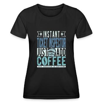 Café de l’inspecteur des billets Dicton - T-shirt sport Femme - noir - Devant - AI Model Female 172 light (172cm)
