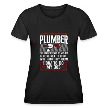 Plombier Plombier Plombier Vintage Plombier - T-shirt sport Femme - noir - Devant - AI Model Female 172 light (172cm)