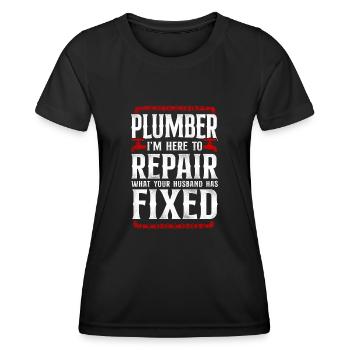 Plombier Plombier Plombier Vintage Plombier - T-shirt sport Femme - noir - Devant - AI Model Female 172 light (172cm)