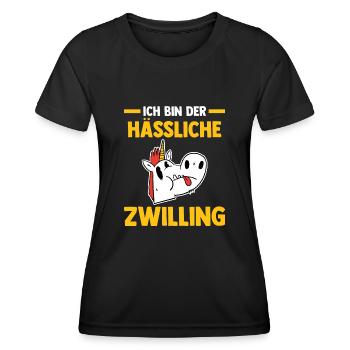 Zwillingsgeschwister Zwilling Zwillinge - Frauen Funktions-T-Shirt - Schwarz - Vorne - AI Model Female 172 light (172cm)