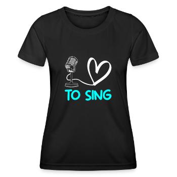 chanteur j'aime chanter - T-shirt sport Femme - noir - Devant - AI Model Female 172 light (172cm)