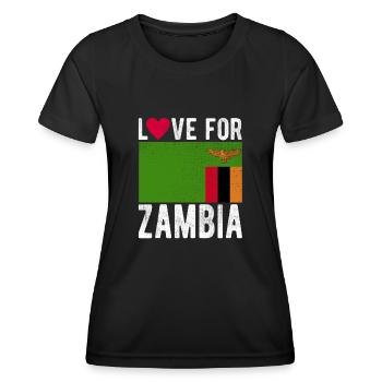 Souvenir de Zambie - T-shirt sport Femme - noir - Devant - AI Model Female 172 light (172cm)