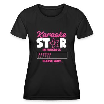 Karaoke Singer Karaoke Star In - Frauen Funktions-T-Shirt - Schwarz - Vorne - AI Model Female 172 light (172cm)