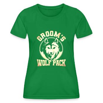Grooms Wolf Pack - Frauen Funktions-T-Shirt - Kelly Green - Vorne - AI Model Female 172 dark (172cm)