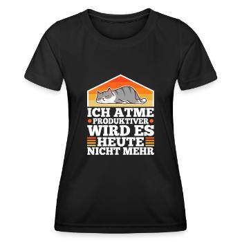 Ich atme produktiver wird es heute nicht - Frauen Funktions-T-Shirt - Schwarz - Vorne - AI Model Female 172 light (172cm)