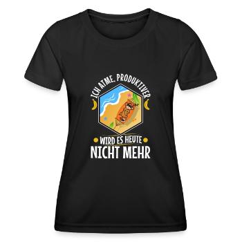 Ich atme produktiver wird es heute nicht - Frauen Funktions-T-Shirt - Schwarz - Vorne - AI Model Female 172 light (172cm)