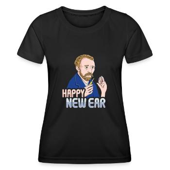 Happy New Ear Art Van Gogh - Women's Functional T-Shirt - black - Front - AI Model Female 172 light (172cm)