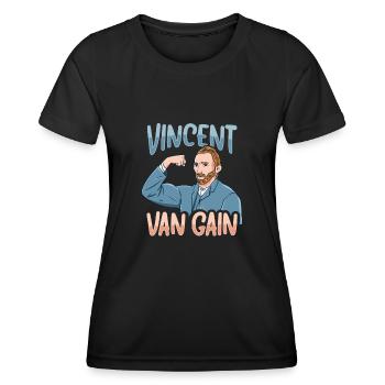 Vincent Van Gain Van Gogh Art lover - Women's Functional T-Shirt - black - Front - AI Model Female 172 light (172cm)