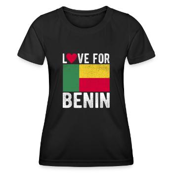 Bénin Souvenir - T-shirt sport Femme - noir - Devant - AI Model Female 172 light (172cm)