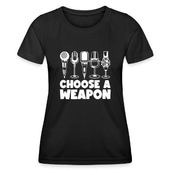 Chanteur de karaoké Chanteur de microphone - T-shirt sport Femme - noir - Devant - AI Model Female 172 light (172cm)