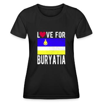 Souvenir de Bouriatie - T-shirt sport Femme - noir - Devant - AI Model Female 172 light (172cm)