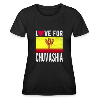 Souvenir de Tchouvachie - T-shirt sport Femme - noir - Devant - AI Model Female 172 light (172cm)