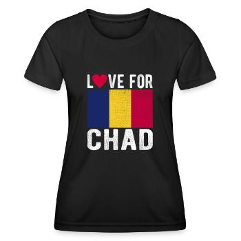 Souvenir Tchad - T-shirt sport Femme - noir - Devant - AI Model Female 172 light (172cm)