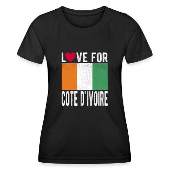 Côte d’Ivoire Souvenir - T-shirt sport Femme - noir - Devant - AI Model Female 172 light (172cm)