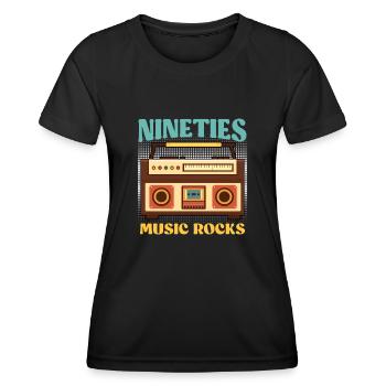 La musique des années quatre-vingt-dix rock Je suis des années 90 - T-shirt sport Femme - noir - Devant - AI Model Female 172 light (172cm)