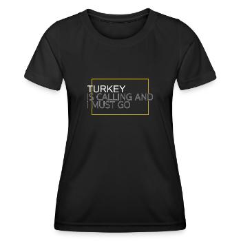 Décision Turquie - T-shirt sport Femme - noir - Devant - AI Model Female 172 light (172cm)