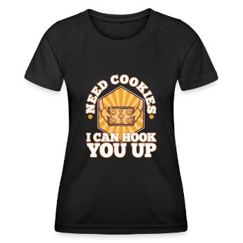 Need cookies i can hook you up - Women's Functional T-Shirt - black - Front - AI Model Female 172 light (172cm)